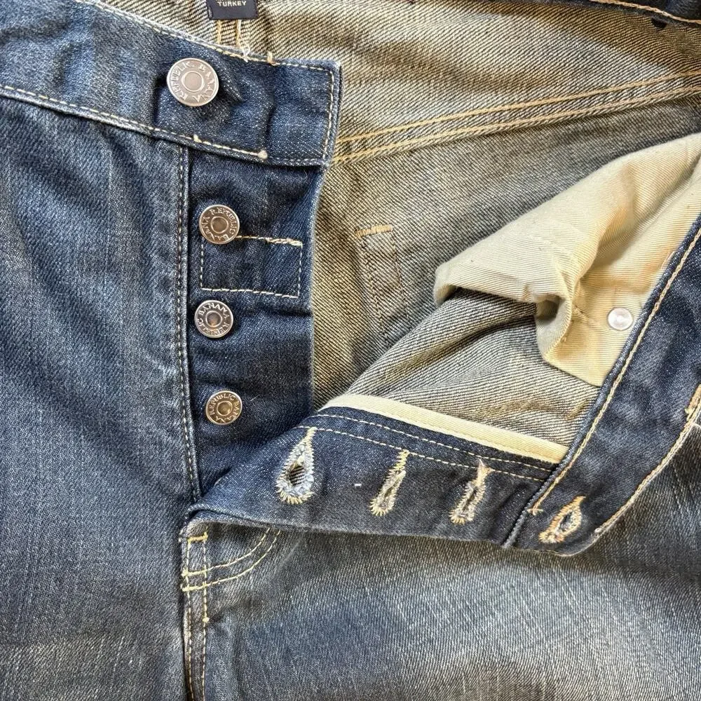 Banana Republic Men’s Jeans Straight Fit Blue Denim Medium Wash Button Fly